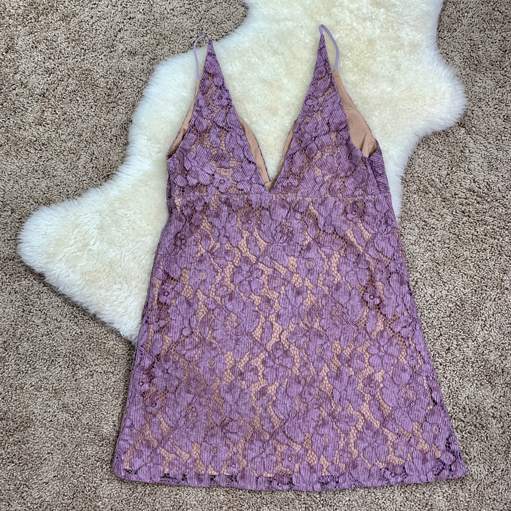 New WOT Free People Dangerous Love Mini Dress Lace - Picture 2 of 7